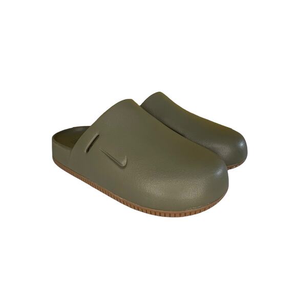 Nike Calm Mule Medium Olive Gum Slip On (No Straps) Size M9 W10 - Picture 3 of 5